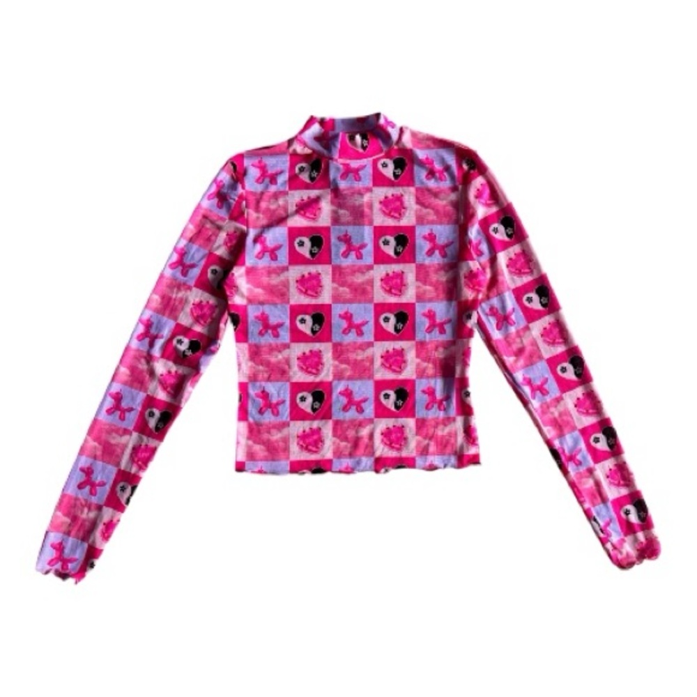 WKND Chasers Mesh Top Long Sleeve Pink size M